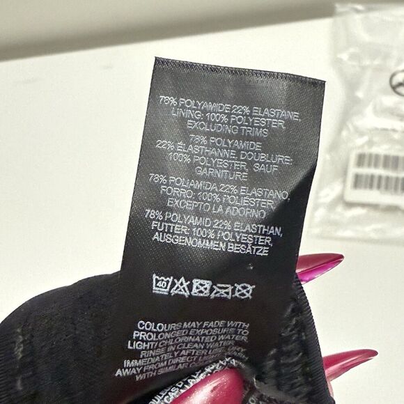 ASOS DESIGN mix n match black deep plunge bikini TOP ONLY UK 12 US 8 NEW - Picture 5 of 6